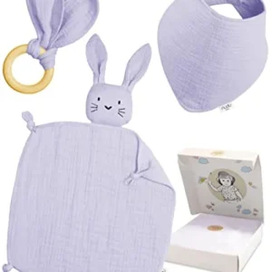 Baby - Gift set - Cuddle cloth - Bib - Teether - 100% cotton - Muslin cloth - Gifts for birth - Baby gift boy