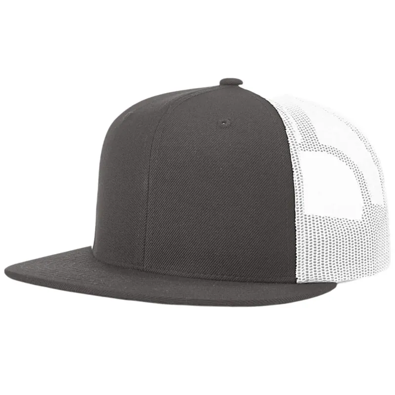 Richardson Charcoal/White Acrylic-Wool Blend Flatbill Trucker