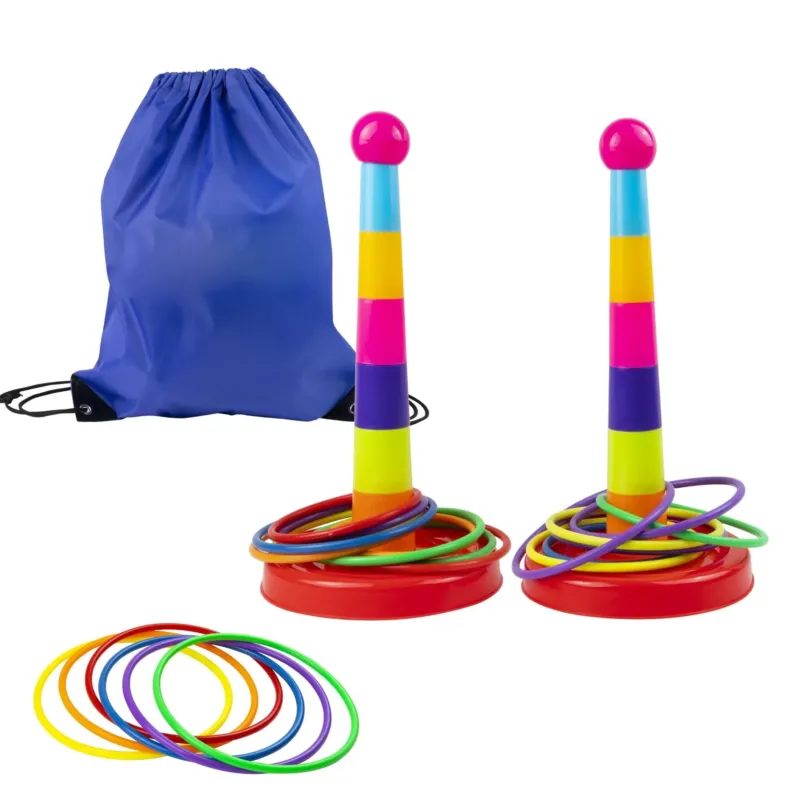 Ring Toss Game for Children with 18 Throwing Rings and Travel Bag