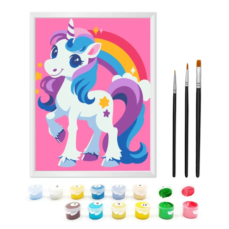 Painting by numbers for children with frame
