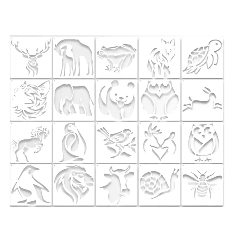 20 Pcs Stencils for Painting, Animal Painting Stencils Set