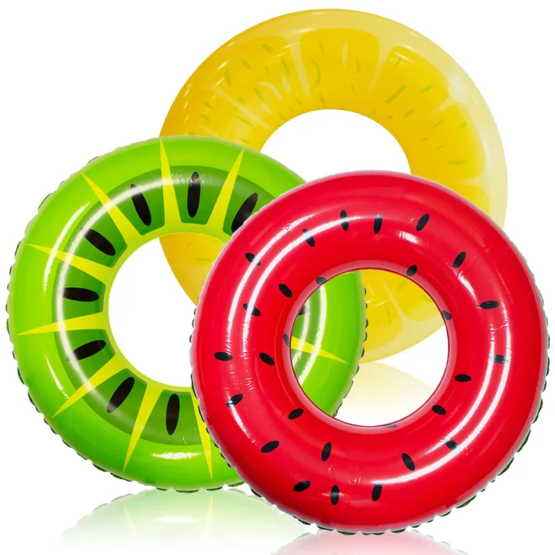 3pcs Inflatable Swimming Rings with Summer Fruit Painting