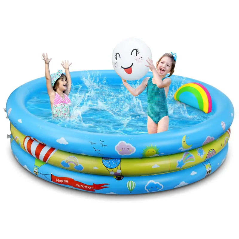 Inflatable Paddling Pool, Oversized Baby Summer Swimming Pool with Inflatable