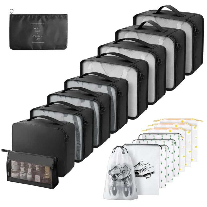 Suitcase Organiser Set, 18 Pieces, Waterproof Packing Cubes