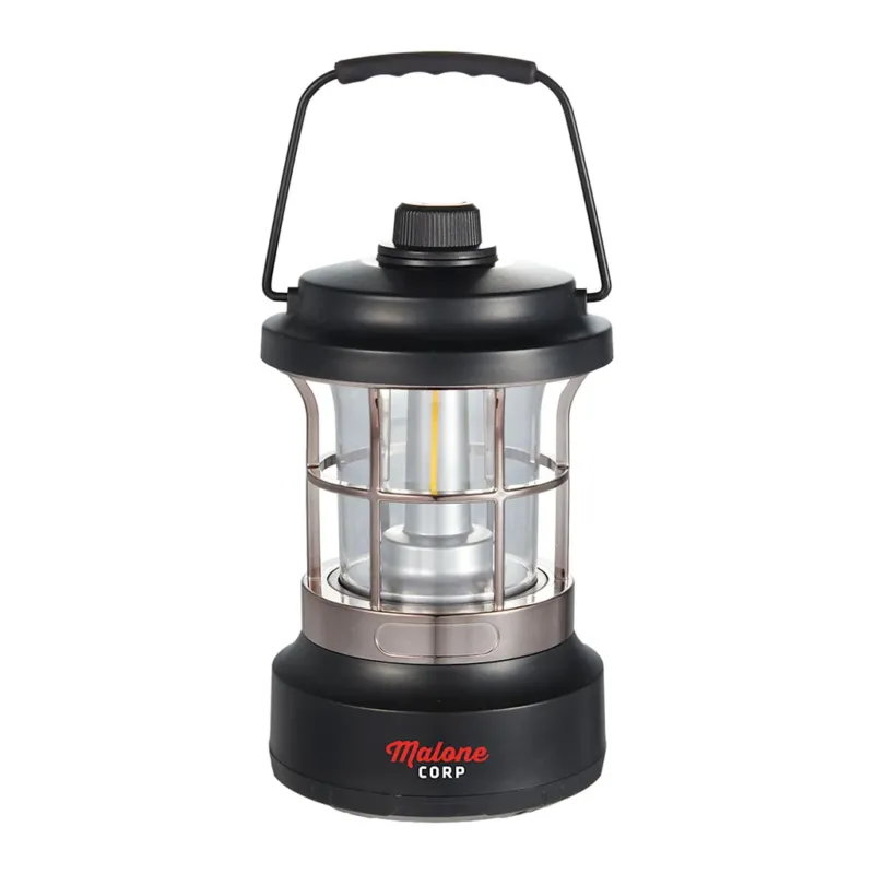 Leed's Black Rechargeable Camping Lantern with String Lights