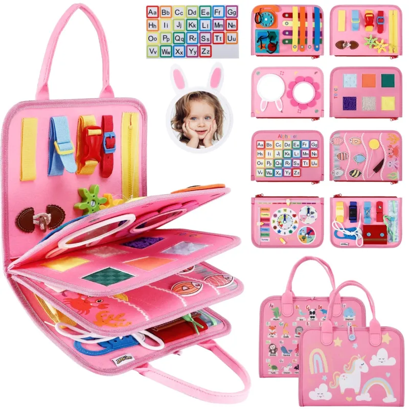 Busy board, baby toy, toddler activity board, children's educational toy, sensory toy, motor skills board