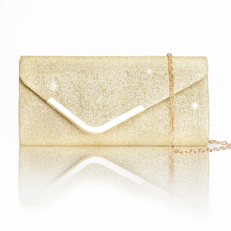 Clutch Leather Handbags with Removable Chain