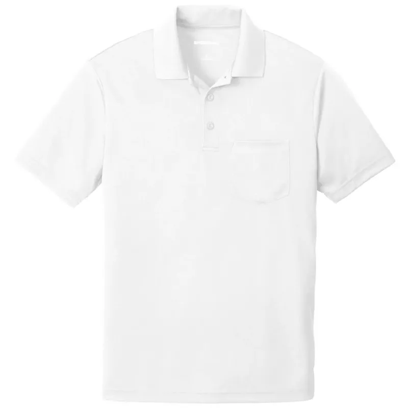 Sport-Tek Men's White PosiCharge RacerMesh Pocket Polo